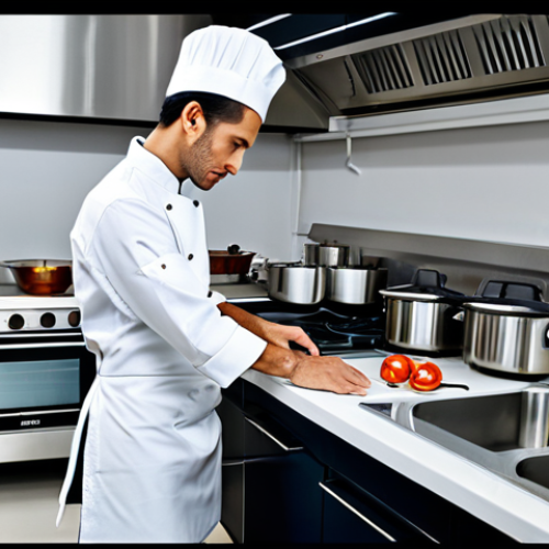 Ergonomic Kitchen Setup**

"A professional chef, fully clothed in a clean white uniform, working comfortably at a height-adjustable stainless steel kitchen counter. The kitchen is brightly lit with modern fixtures. There's a cushioned floor mat visible. Perfect anatomy, correct proportions, natural pose, well-formed hands, proper finger count. Safe for work, appropriate content, modest, professional. High quality, detailed."

**