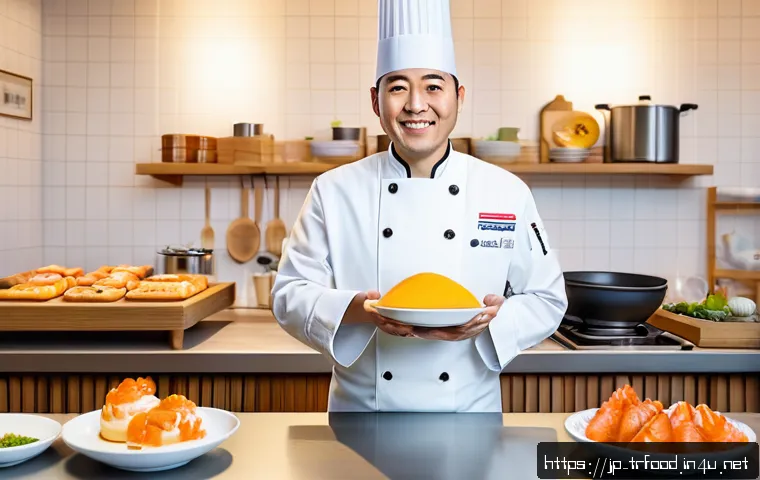 전통음식조리사 국제 네트워크 만들기 - A vibrant scene of an international online cooking workshop featuring traditional chefs from Japan a...